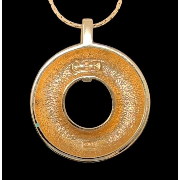 Camrose & Kross JBK Jacqueline Kennedy Necklace Turquoise Enamel Gold Tone COA - Picture 6 of 15